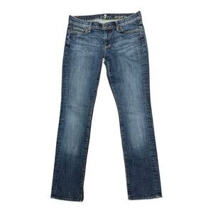 7 For All Mankind Blue Straight Leg Jeans Classic Style Size 30 Y2K Vintage